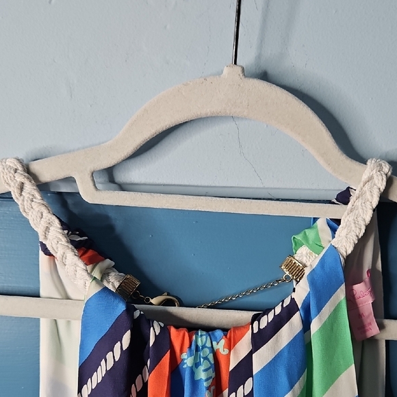 Lilly Pulitzer Kennett Overboard Striped Halter Silk Dress M - Picture 6 of 15